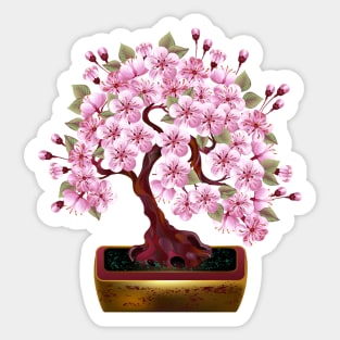 Bonsai Pink Japanese Cherry Sticker